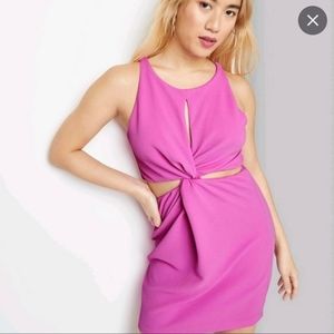 Wild fable textured pink cutout dress, small